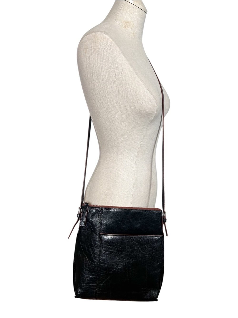 HOBO Black Leather Crossbody Bag